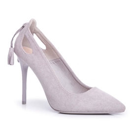 PS1 Tacchi A Spillo Donna Scamosciato Con Spitz Grigio Leven