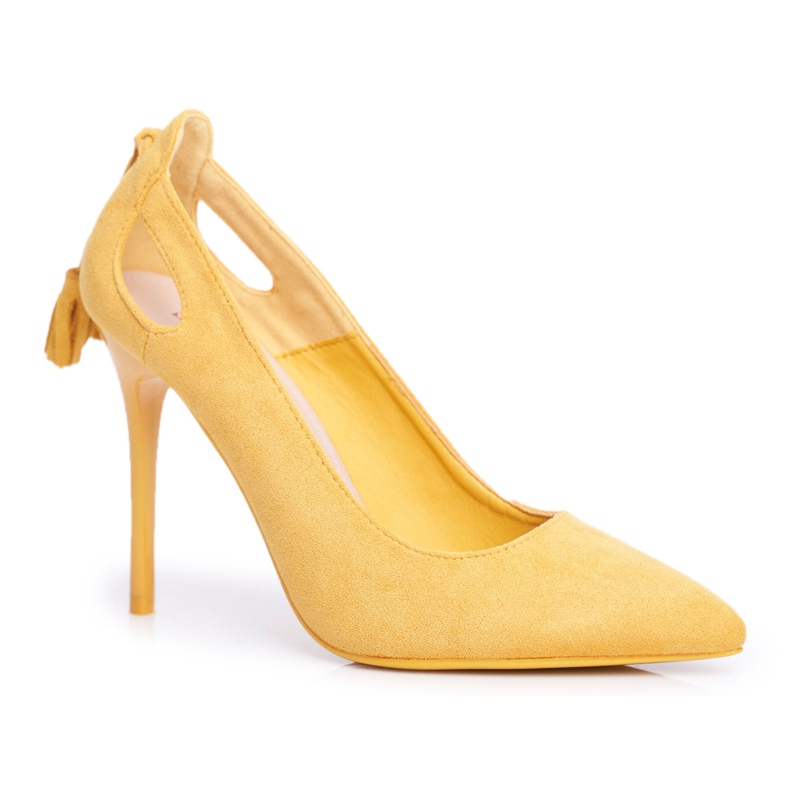 PS1 Tacchi A Spillo Donna Scamosciati Con Spitz Giallo Leven
