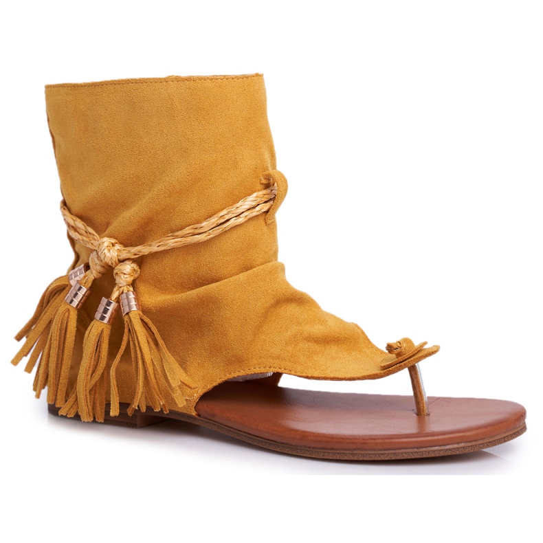 PS1 Sandali Donna Infradito Con Gambo Giallo SL1011 Madrit