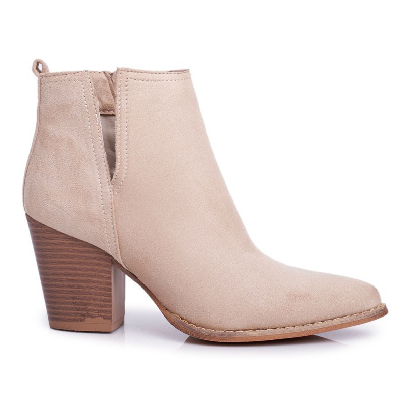 PS1 Stivali Donna Con Tacco Alto Beige Elaine