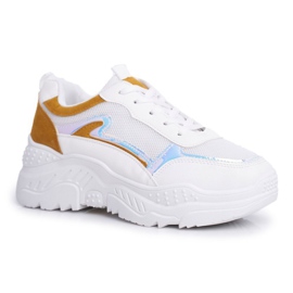 BUGO Scarpe Sportive Donna Gialle e Bianche Memory bianco giallo