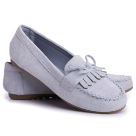 BUGO Mocassini Donna Scamosciato Blu Velucci
