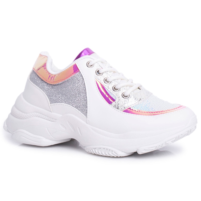 BUGO Scarpe Sportive Donna Glitter Bianche Vebi bianca