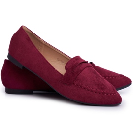 BUGO Mocassini Donna Scamosciato CH-1M6 Borgogna Laveria rosso