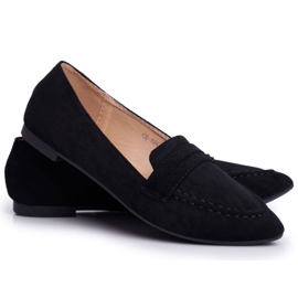 BUGO Mocassini Donna Scamosciato CH-1M6 Nero Laveria