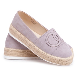 SEA Espadrillas da donna con suola spessa in lino Grigio Febi