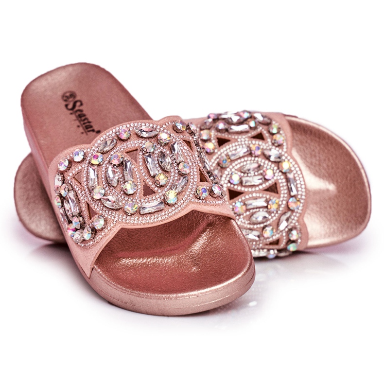 PS1 Ciabatte Donna Con Cristalli Oro Rosa Audrey giallo