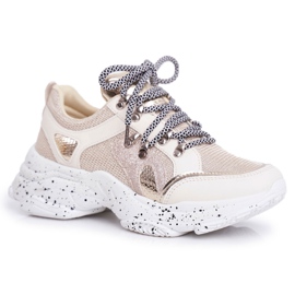 SEA Scarpe Sportive Donna Glitter Beige Vegas