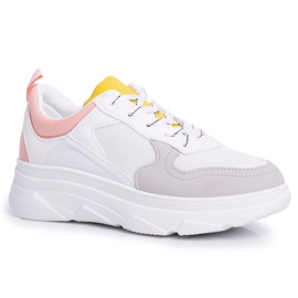 BUGO Scarpe Sportive da Donna Rosa e Bianche Fresno bianco