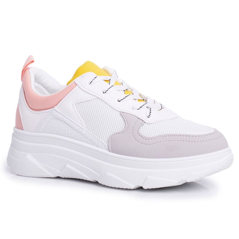 BUGO Scarpe Sportive da Donna Rosa e Bianche Fresno bianca