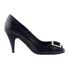 Décolleté in pelle con fibbia Nessi 110-08 nero