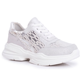 S.Barski Scarpe sportive da donna Sneakers in pelle argento Palm Bay grigio
