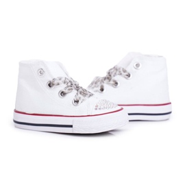 FRROCK Sneakers Bambini Alte Bianche Strass Smile bianca