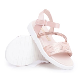 FRROCK Sandali Da Bambina Con Velcro Per Bambina Rosa Lilo