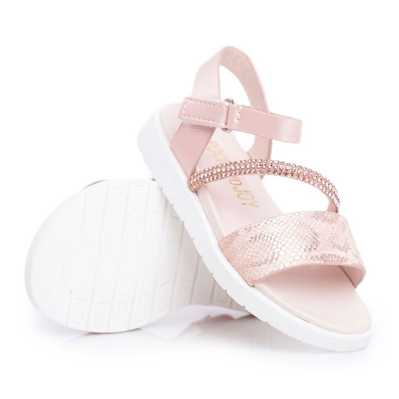 FRROCK Sandali Da Bambina Con Velcro Per Bambina Rosa Lilo