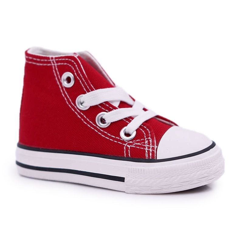 FRROCK Sneakers Alte Classiche Per Bambini Con Cerniera Rosso Filemon