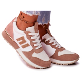 BUGO Scarpe Sportive da Donna Bianche e Beige Funky bianco marrone rosa