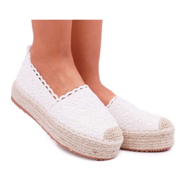ADY Espadrillas da donna in pizzo bianco Desante Platform