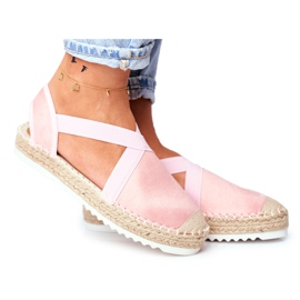 ADY Espadrillas da donna con motivo rosa cut-out