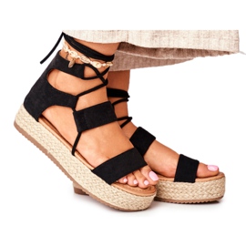 Espadrillas Da Donna Sulla Piattaforma Legate Nere Fuerta nero