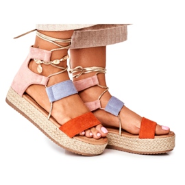 Espadrillas Da Donna Sulla Piattaforma Legate Arancioni Fuerta arancia