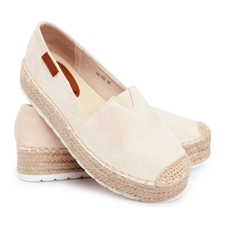 FRBS Espadrillas da donna su piattaforma in lino beige La Playa