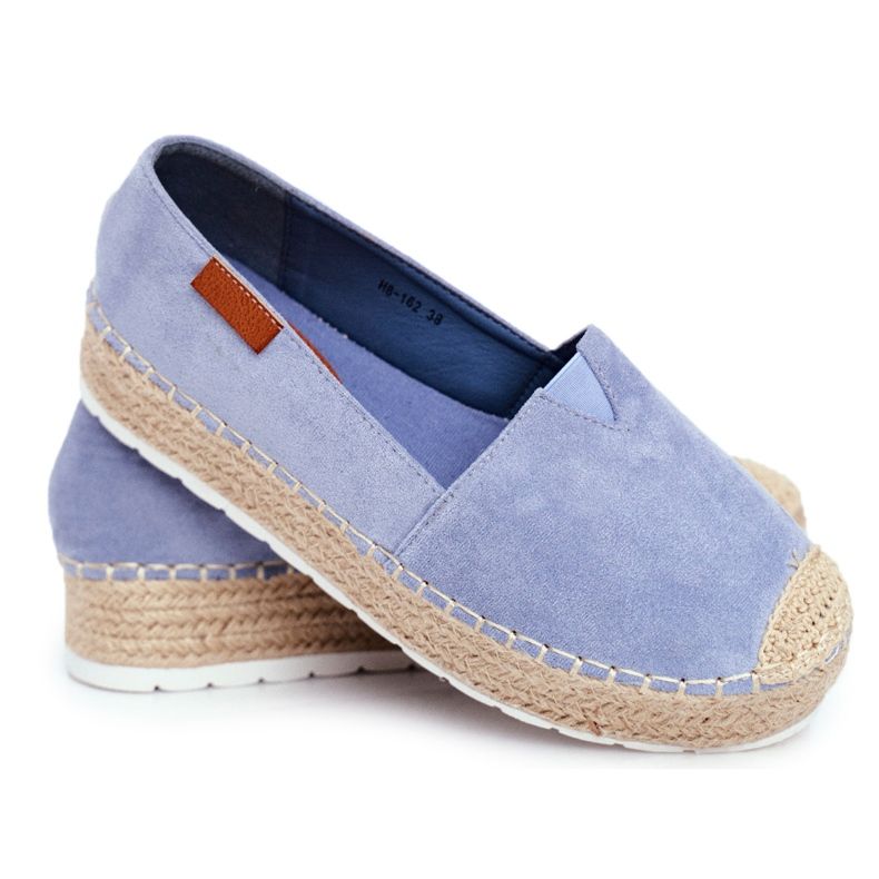 FRBS Espadrillas da donna sulla piattaforma di lino blu La Playa