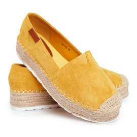 FRBS Espadrillas da donna su piattaforma in lino giallo La Playa