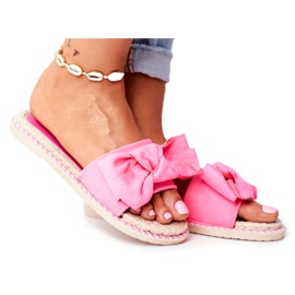 FRJ Ciabatte Da Donna Con Fiocco Fucsia Neon Happiness rosa
