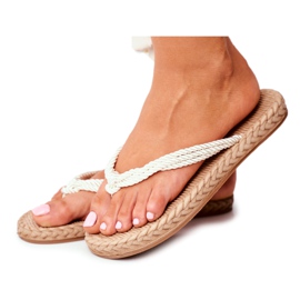 FRJ Pantofole Donna Infradito Schiuma Coulisse Bianco Madrid bianca
