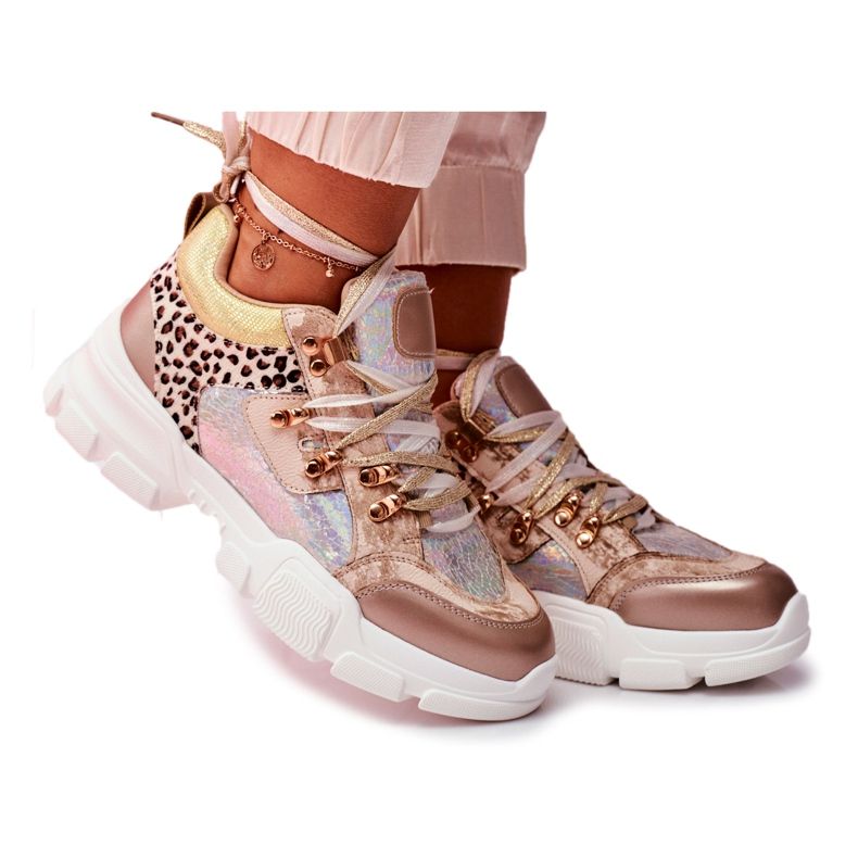Moow Scarpe sportive da donna Sneakers Totally Crazy beige argento multicolore