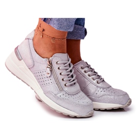 Vinceza Scarpe Sportive da Donna Sneakers Pelle Argento FT20-8675 Better Way grigio