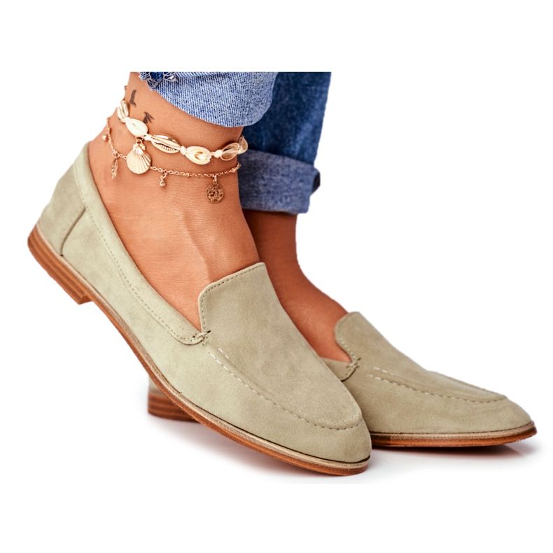 SEA Scarpe brogue da donna Slip On Suede Verde Twinky
