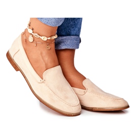 PS1 Scarpe brogue da donna Slip On Suede Beige Twinky