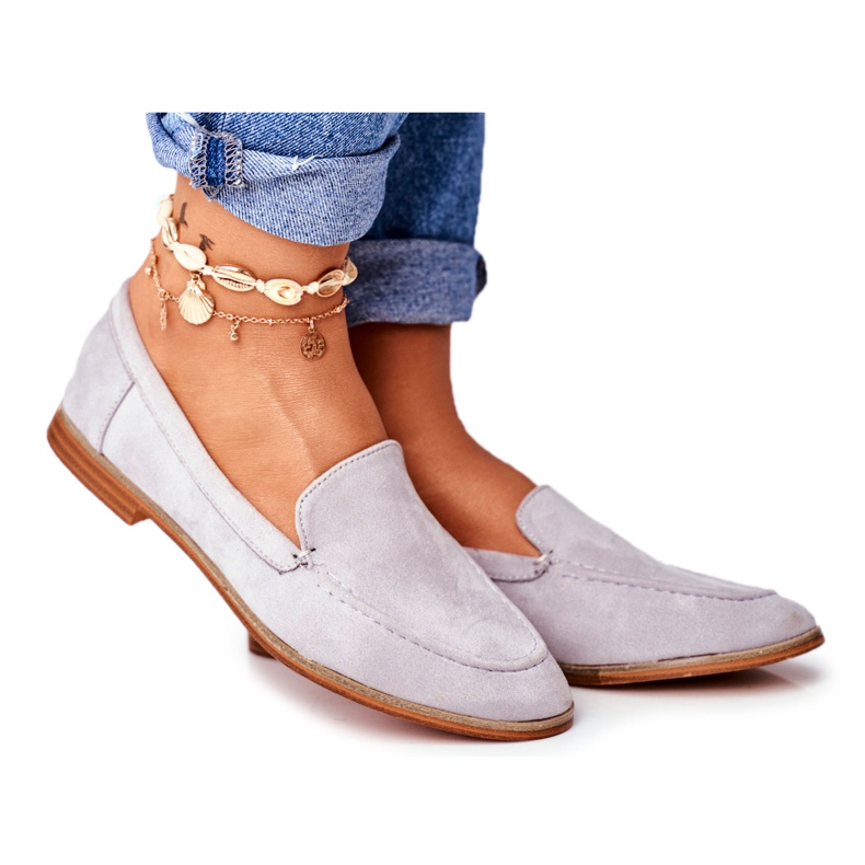 PS1 Scarpe brogue da donna Slip On Suede Grigie Twinky grigio