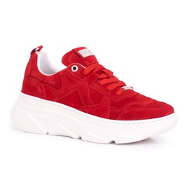 Scarpe Sportive in Pelle da Donna GOE Rosse FF2N3017 rosso