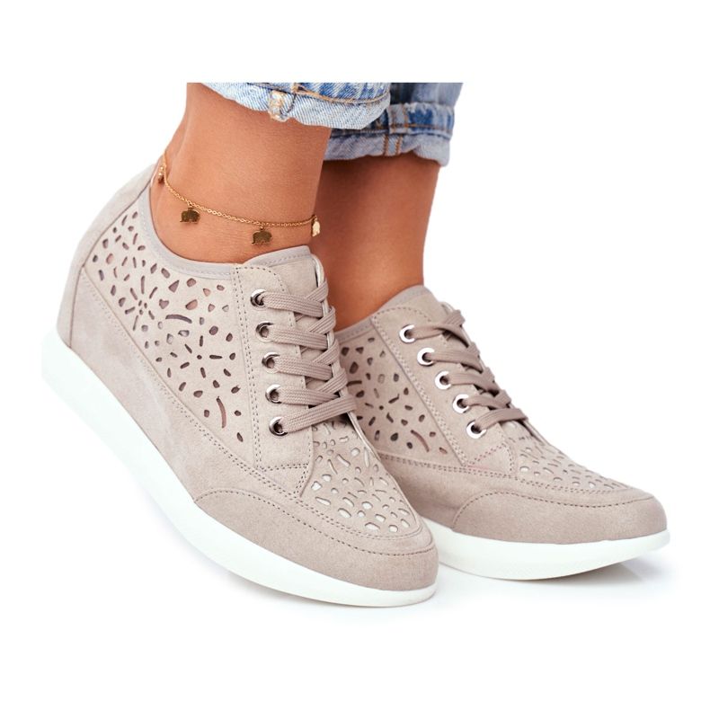 Sneakers Sergio Leone Donna Grigie Traforate PB122 grigio