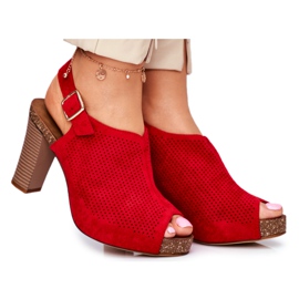 Sandali Donna Con Tacco Alto Sergio Leone SK855 Rosso Senillo
