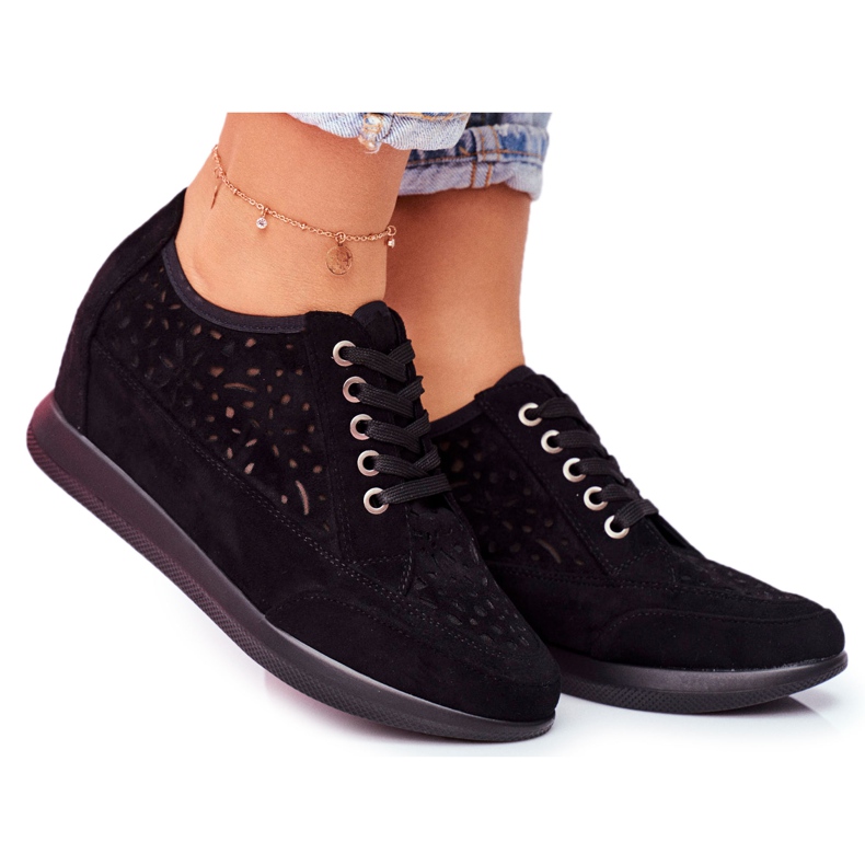 Sneakers da Donna Sergio Leone Traforate Nere PB122 nero