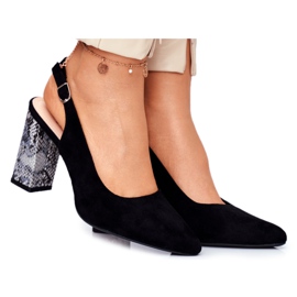 Décolleté Donna Con Tacco Aperto Sergio Leone Serpente Nero PB218