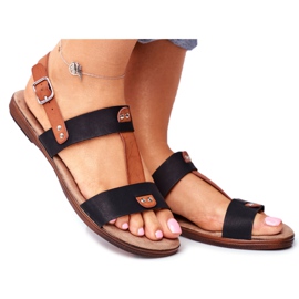EVE Sandali Eleganti da Donna 20SD35-0307 Neri Renna nero
