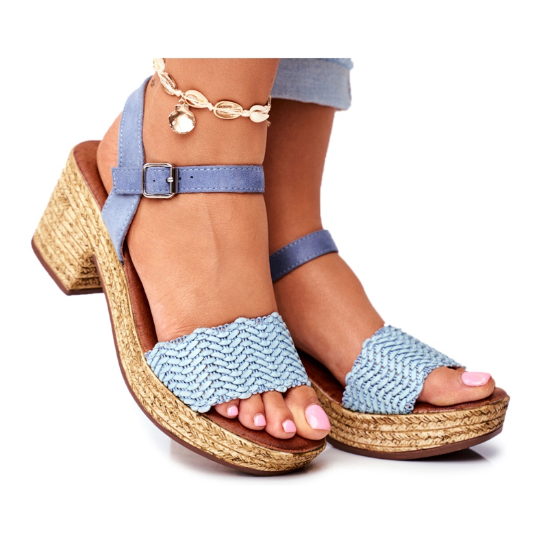 EVE Sandali Da Donna Con Tacco Blu Fobi