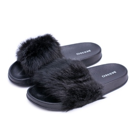 Pantofole Da Donna Con Pelliccia Pelliccia Nera nero