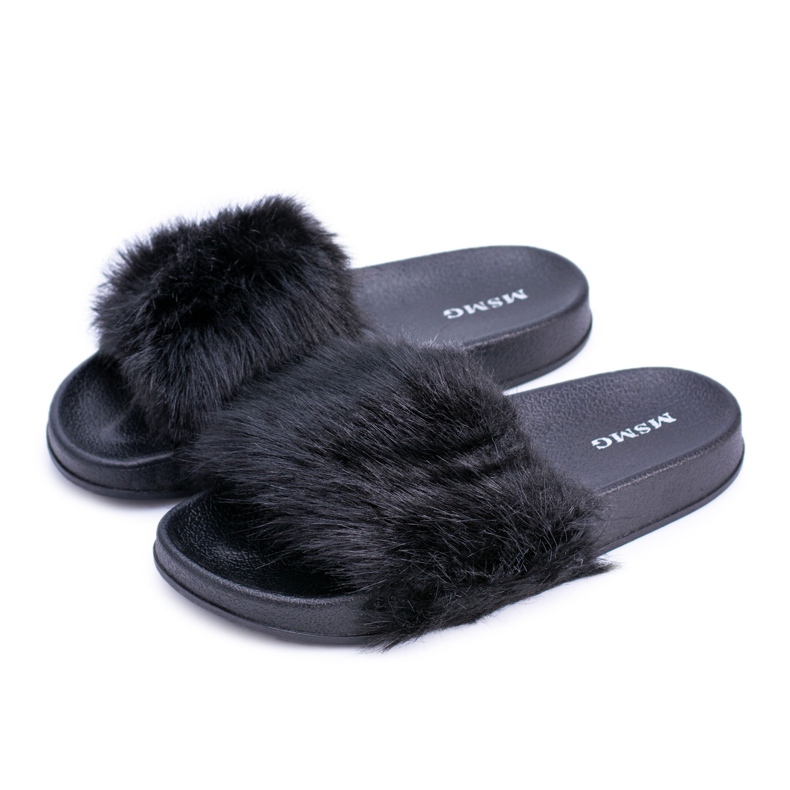 Pantofole Da Donna Con Pelliccia Pelliccia Nera nero
