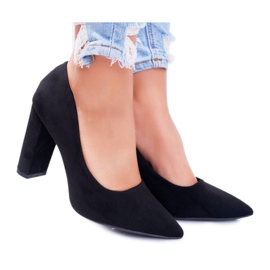 SEA Décolleté con tacco da donna in camoscio nero fragola