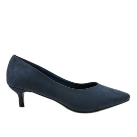 Décolleté blu su tacco LEI-167