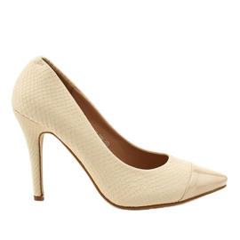 Décolleté beige sul tacco YS-356