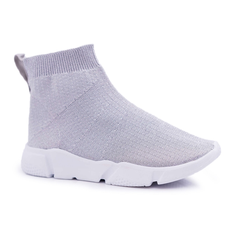 FRROCK Scarpe Sportive per Bambini Broccato Argento Deva grigio
