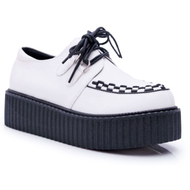 Smith's Creepers in pelle bianca sulla piattaforma Gocain bianco