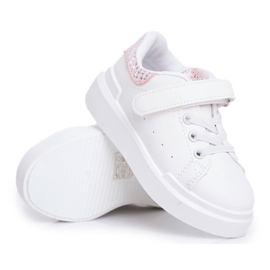 FRROCK Scarpe sportive per bambini Ilonka bianche con velcro bianco rosa